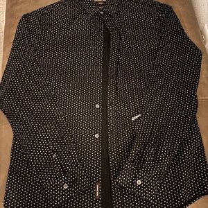 Michael Kors Black and White Slim Fit Shirt
